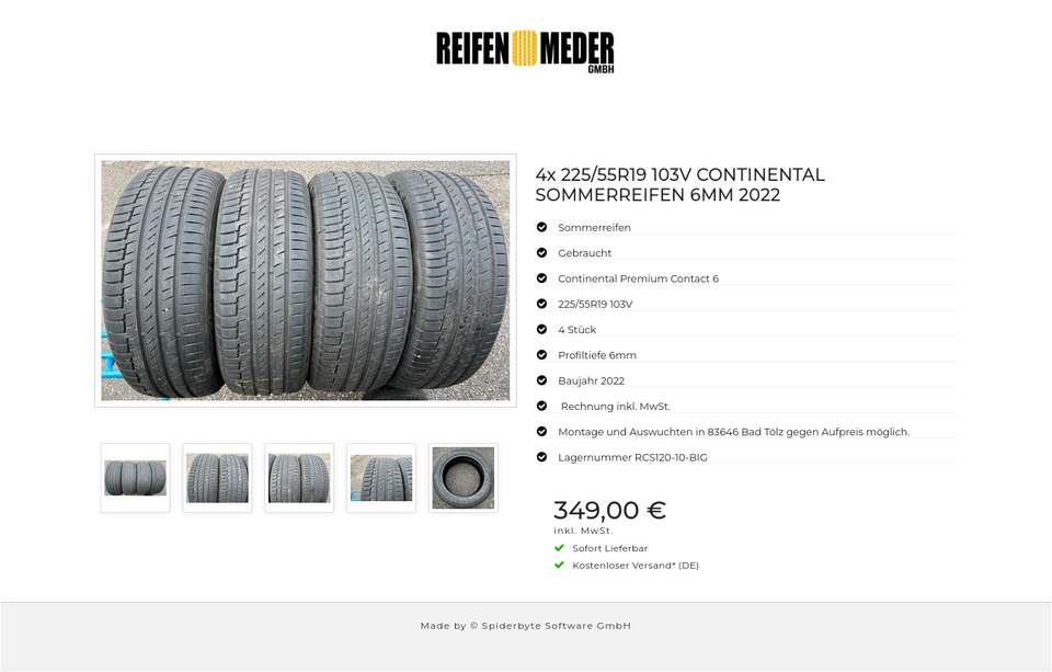 4x 225/55R19 103V CONTINENTAL SOMMERREIFEN 6MM 2022 #11HS – Bild 6