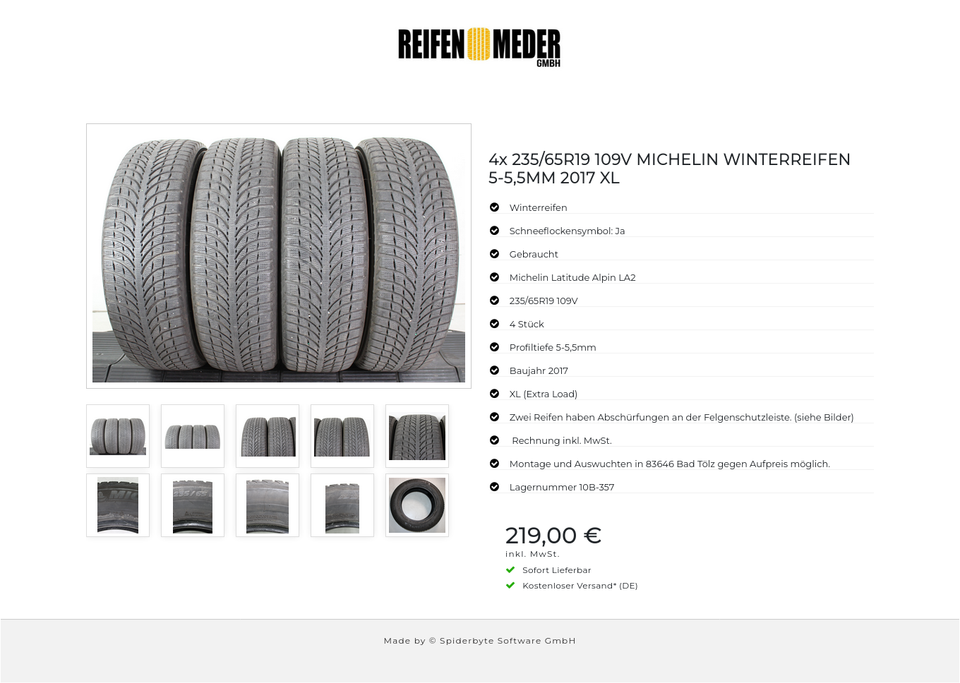 4x 235/65R19 109V MICHELIN WINTERREIFEN 5-5,5MM 2017 XL #1V4C – Bild 11