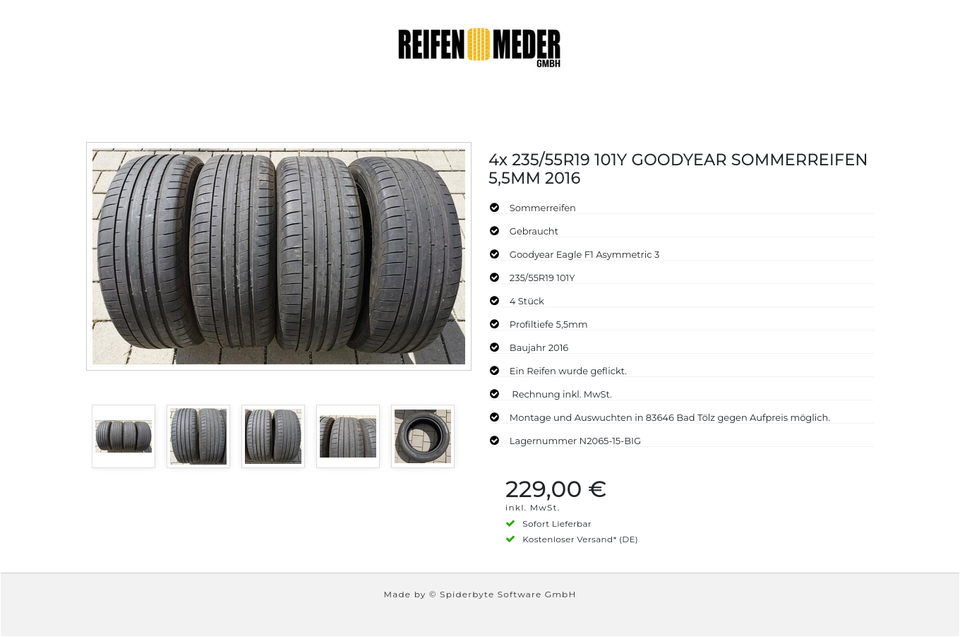 4x 235/55R19 101Y GOODYEAR SOMMERREIFEN 5,5MM 2016 #3141 – Bild 6