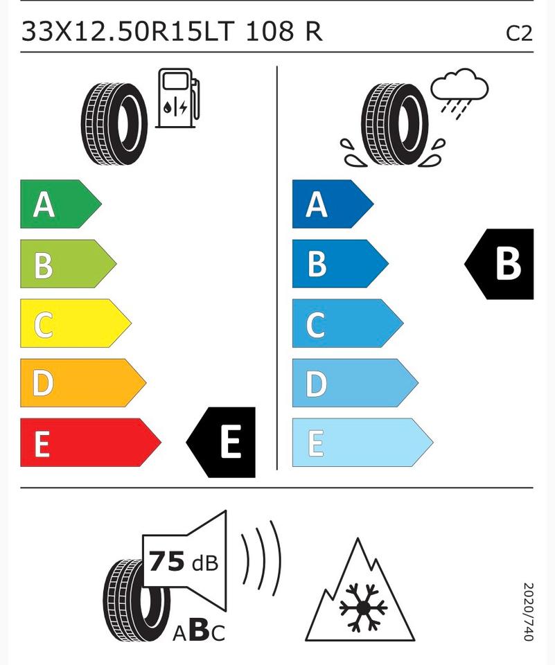 4x LT33x12.50R15 108R BFGOODRICH ALL TERRAIN T/A GANZJAHRESREIFEN – Bild 5