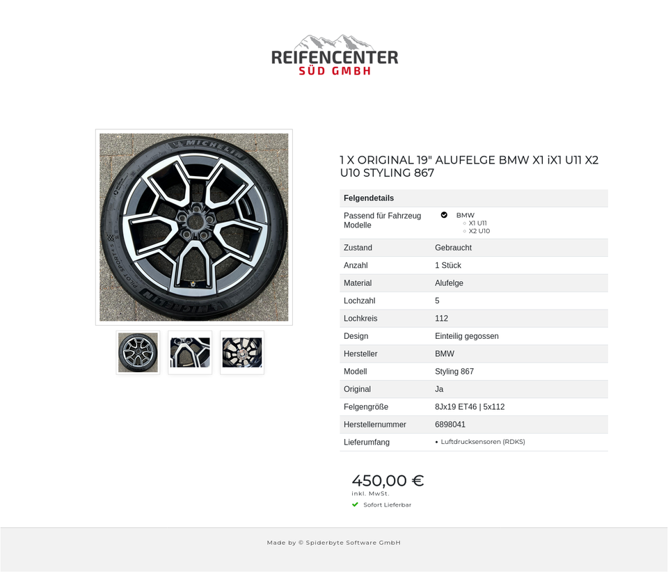 1 X ORIGINAL 19" ALUFELGE BMW X1 iX1 U11 X2 U10 STYLING 867 #1WLV – Bild 4