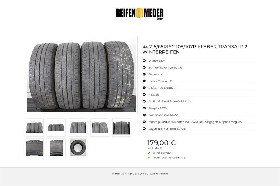 4x 215/65R16C 109/107R KLEBER TRANSALP 2 WINTERREIFEN #22CR – Bild 9