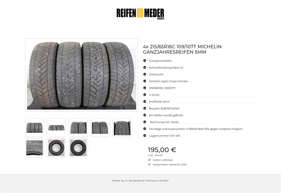 4x 215/65R16C 109/107T MICHELIN GANZJAHRESREIFEN 5MM #1OFH – Bild 9