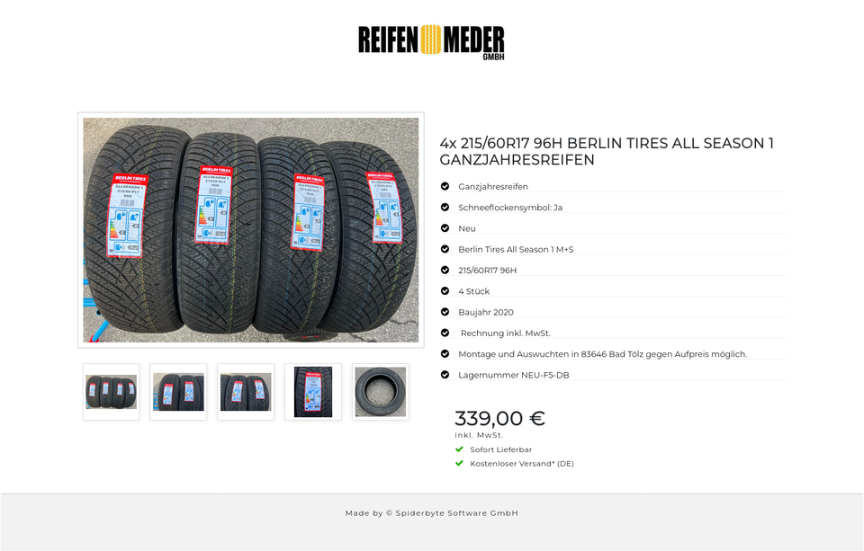 4x 215/60R17 96H BERLIN TIRES ALL SEASON 1 GANZJAHRESREIFEN #19JN – Bild 6