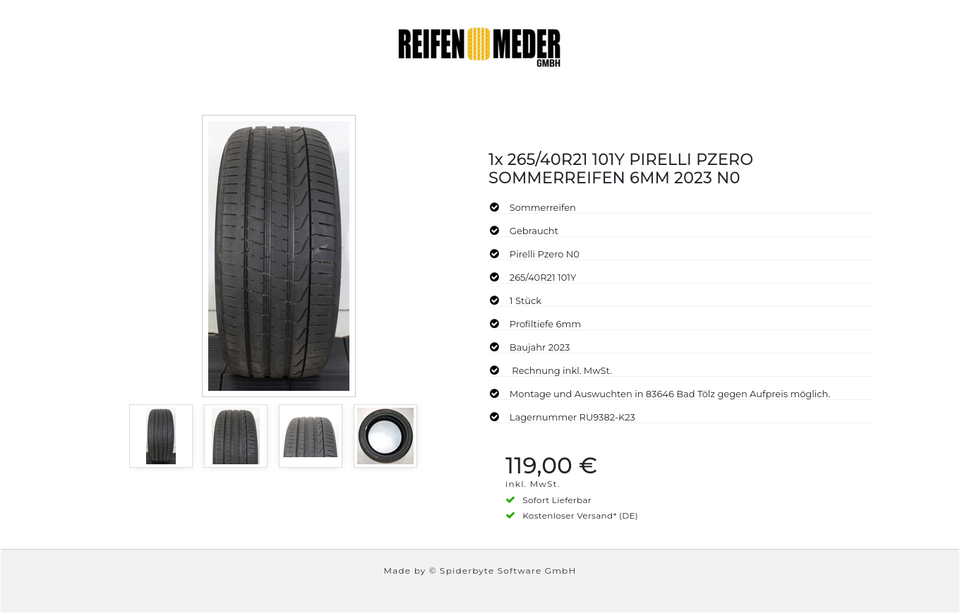 1x 265/40R21 101Y PIRELLI PZERO SOMMERREIFEN 6MM 2023 N0 #1MSG – Bild 5