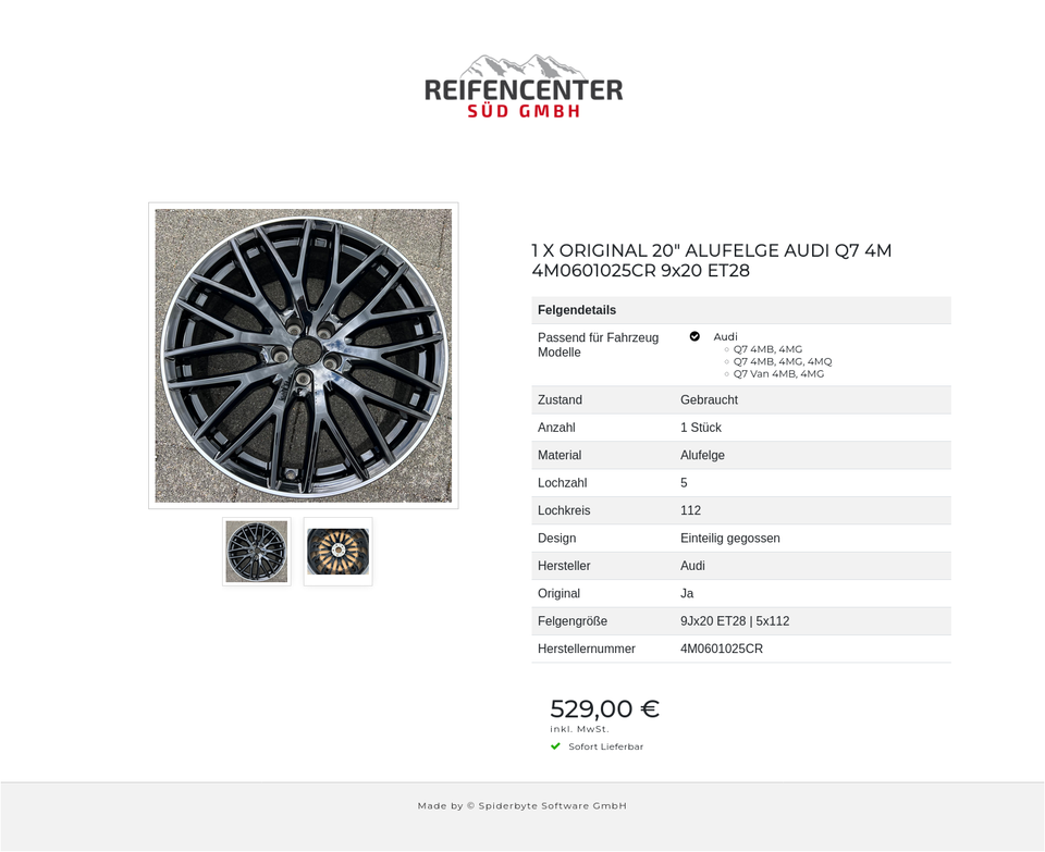 1 X ORIGINAL 20" ALUFELGE AUDI Q7 4M 4M0601025CR 9x20 ET28 #1Z1U – Bild 3