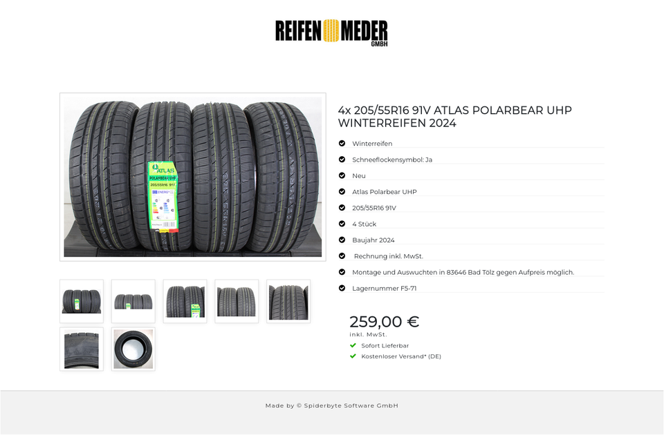 4x 205/55R16 91V ATLAS POLARBEAR UHP WINTERREIFEN 2024 #1QVI – Bild 8