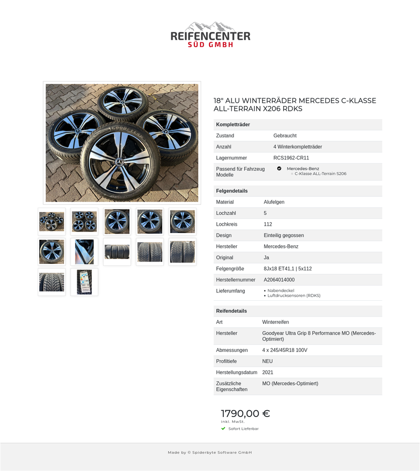 18" ALU WINTERRÄDER MERCEDES C-KLASSE ALL-TERRAIN X206 RDKS #24BF – Bild 13