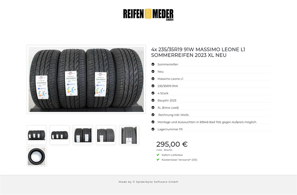 4x 235/35R19 91W MASSIMO LEONE L1 SOMMERREIFEN 2023 XL NEU #1H6A – Bild 7