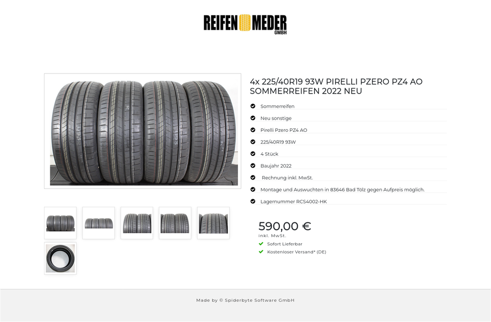 4x 225/40R19 93W PIRELLI PZERO PZ4 AO SOMMERREIFEN 2022 NEU #1XHY – Bild 7