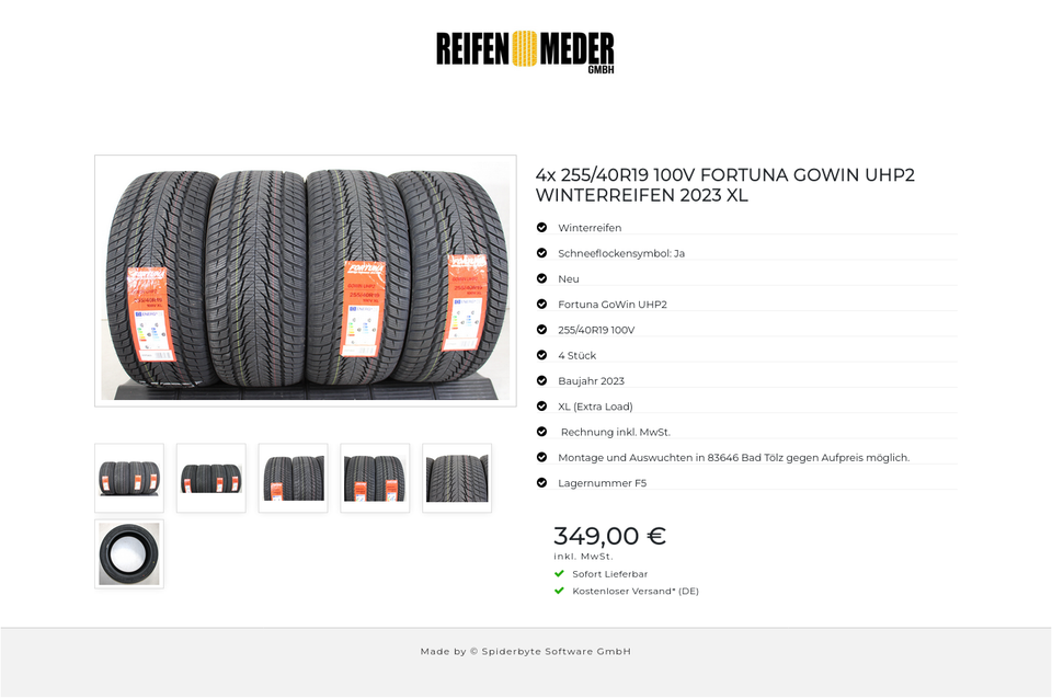 4x 255/40R19 100V FORTUNA GOWIN UHP2 WINTERREIFEN 2025 XL #1I1D – Bild 7