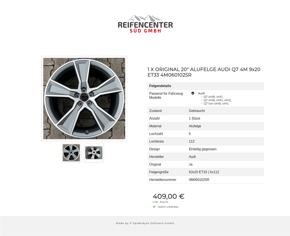 1 X ORIGINAL 20" ALUFELGE AUDI Q7 4M 9x20 ET33 4M0601025R #1YPI – Bild 3