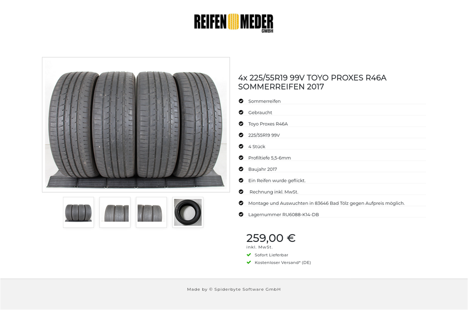 4x 225/55R19 99V TOYO PROXES R46A SOMMERREIFEN 2017 #18DH – Bild 5