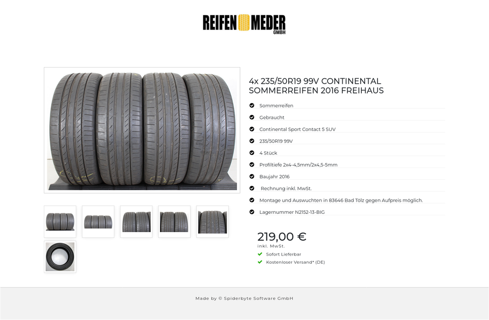 4x 235/50R19 99V CONTINENTAL SOMMERREIFEN 2016 FREIHAUS #1J0F – Bild 7