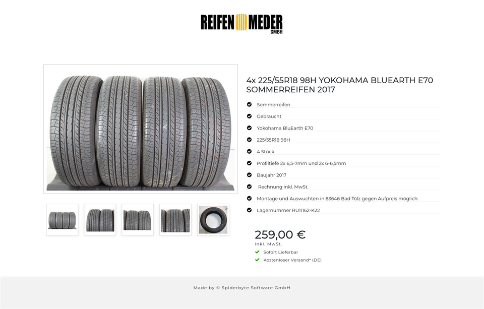 4x 225/55R18 98H YOKOHAMA BLUEARTH E70 SOMMERREIFEN 2017 #1UOV – Bild 6