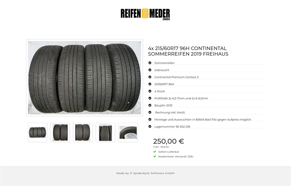 4x 215/60R17 96H CONTINENTAL SOMMERREIFEN 2019 FREIHAUS #9837 – Bild 6