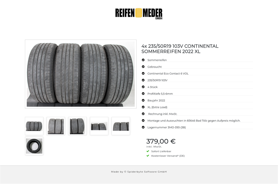 4x 235/50R19 103V CONTINENTAL SOMMERREIFEN 2022 XL #13LP – Bild 7