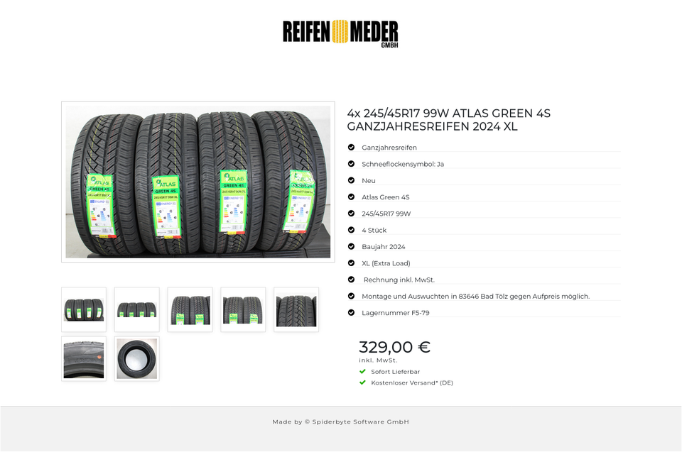 4x 245/45R17 99W ATLAS GREEN 4S GANZJAHRESREIFEN 2024 XL #1QVR – Bild 8