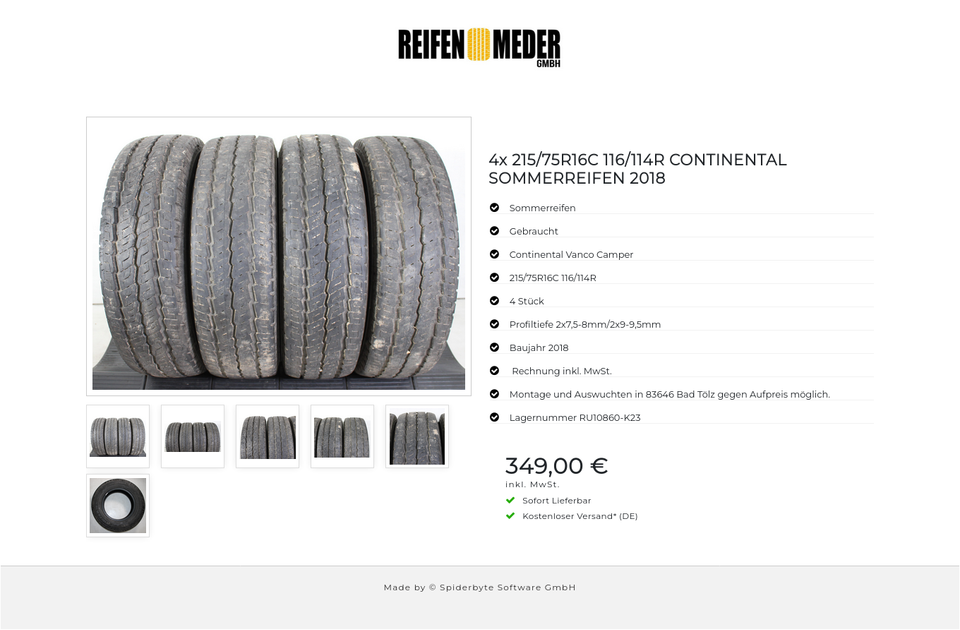 4x 215/75R16C 116/114R CONTINENTAL SOMMERREIFEN 2018 #1SOH – Bild 7