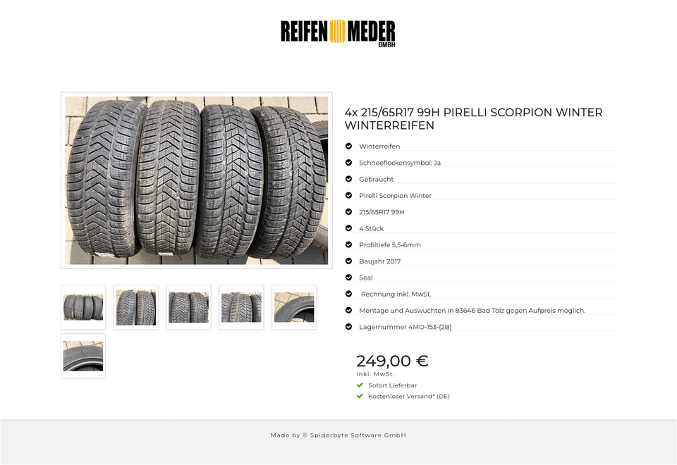 4x 215/65R17 99H PIRELLI SCORPION WINTER WINTERREIFEN #5914 – Bild 7