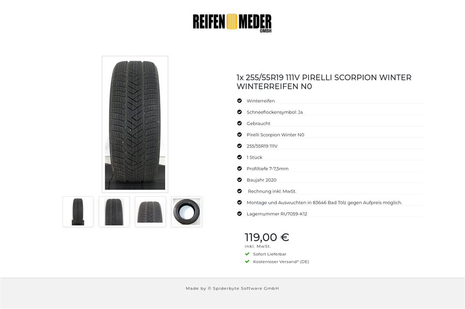 1x 255/55R19 111V PIRELLI SCORPION WINTER WINTERREIFEN N0 #1BNM – Bild 5