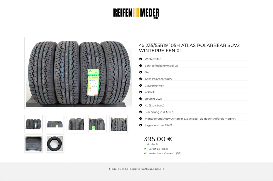 4x 235/55R19 105H ATLAS POLARBEAR SUV2 WINTERREIFEN XL #1PUE – Bild 8