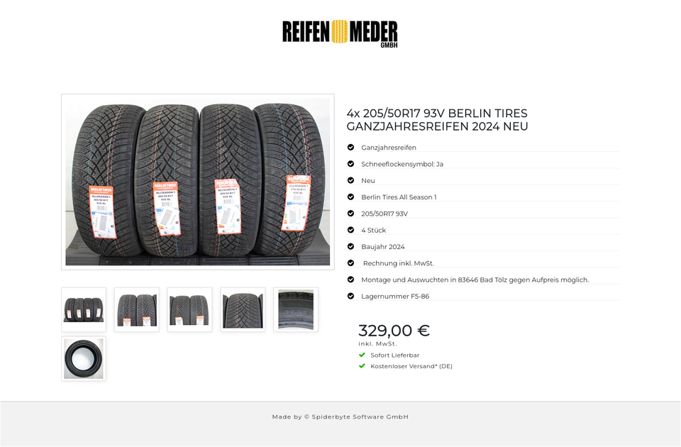4x 205/50R17 93V BERLIN TIRES GANZJAHRESREIFEN 2024 NEU #1U1E – Bild 7
