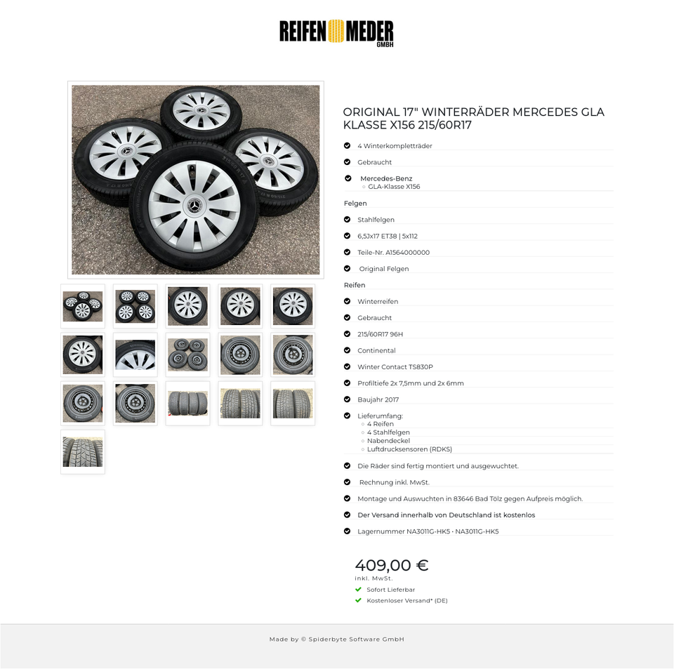 ORIGINAL 17" WINTERRÄDER MERCEDES GLA KLASSE X156 215/60R17 #1O2E – Bild 17