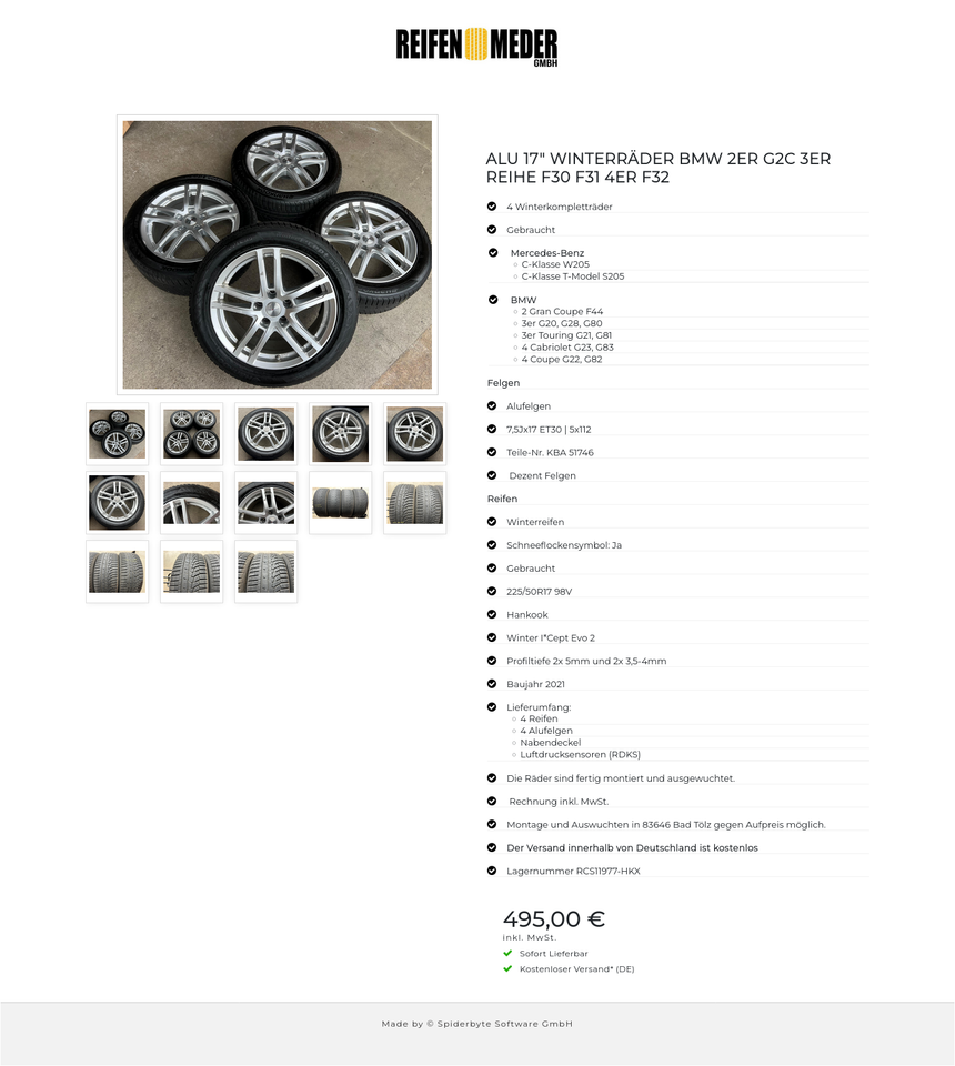 ALU 17" WINTERRÄDER BMW 2ER G2C 3ER REIHE F30 F31 4ER F32 #21XH – Bild 14