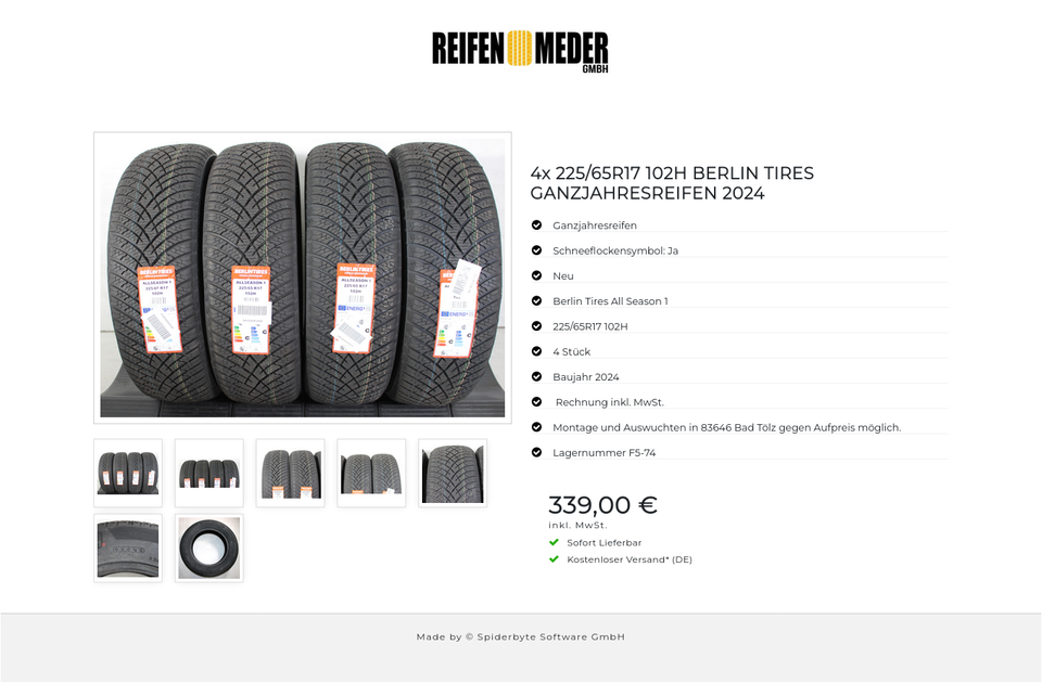 4x 225/65R17 102H BERLIN TIRES GANZJAHRESREIFEN 2024 #1QVL – Bild 8