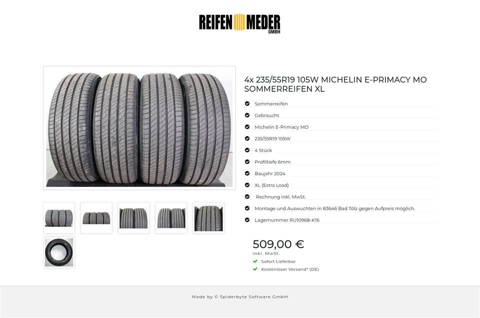 4x 235/55R19 105W MICHELIN E-PRIMACY MO SOMMERREIFEN XL #1TKC – Bild 7