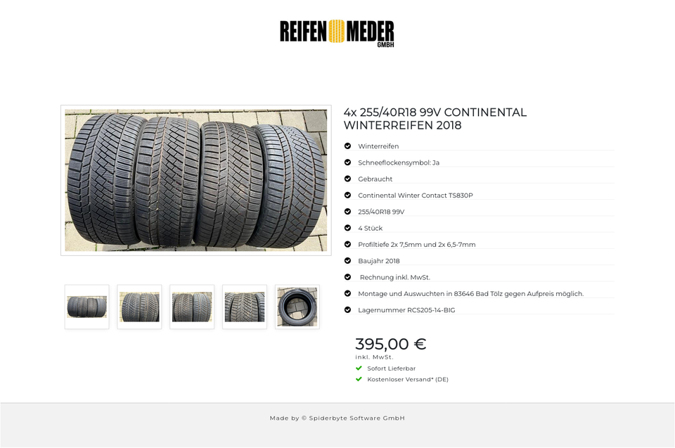 4x 255/40R18 99V CONTINENTAL WINTERREIFEN 2018 #7580 – Bild 6