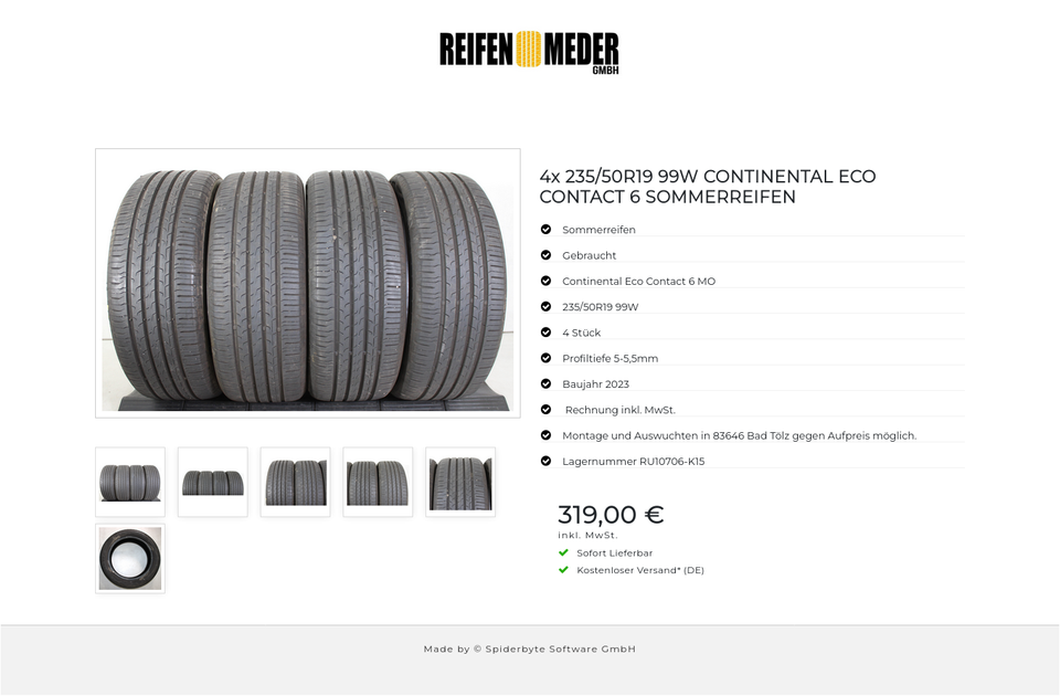 4x 235/50R19 99W CONTINENTAL ECO CONTACT 6 SOMMERREIFEN #1RJT – Bild 7