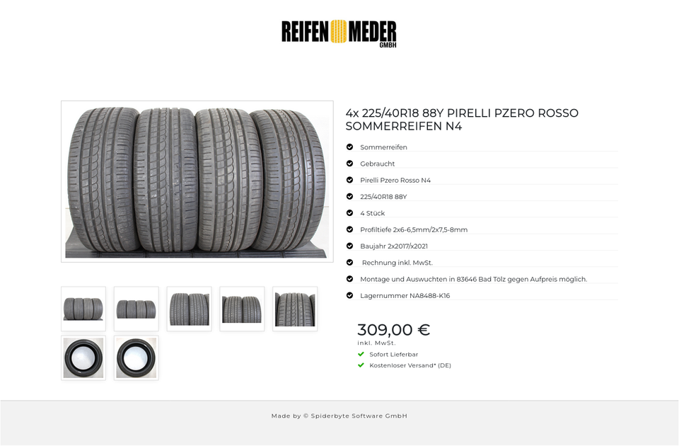 4x 225/40R18 88Y PIRELLI PZERO ROSSO SOMMERREIFEN N4 #1HLU – Bild 8