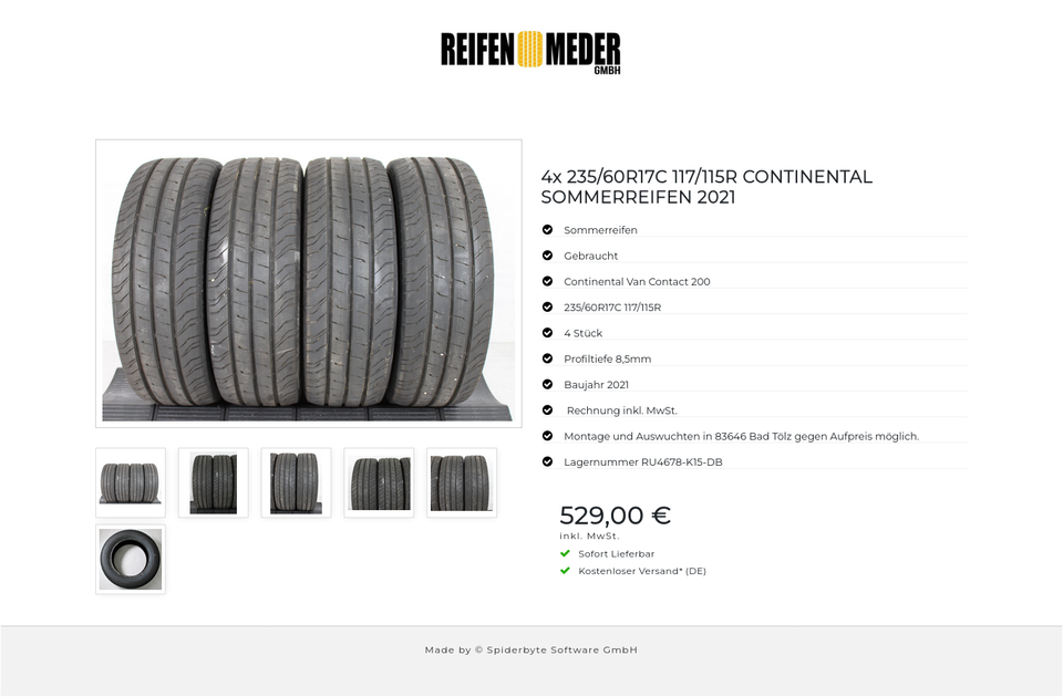 4x 235/60R17C 117/115R CONTINENTAL SOMMERREIFEN 2021 #140R – Bild 7