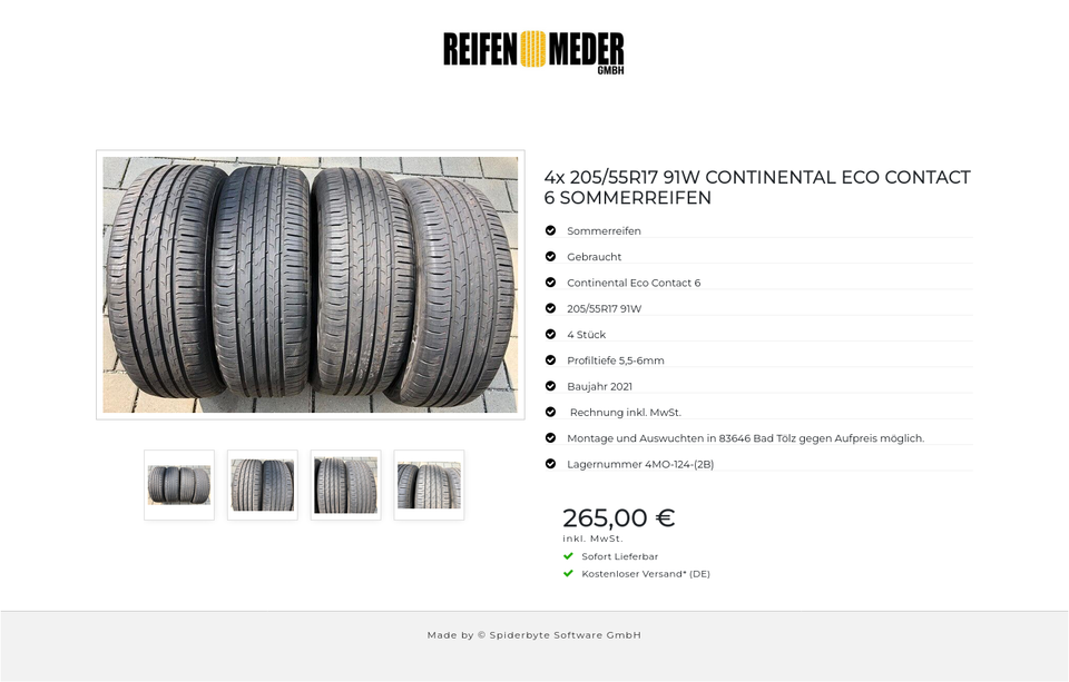 4x 205/55R17 91W CONTINENTAL ECO CONTACT 6 SOMMERREIFEN #5913 – Bild 5