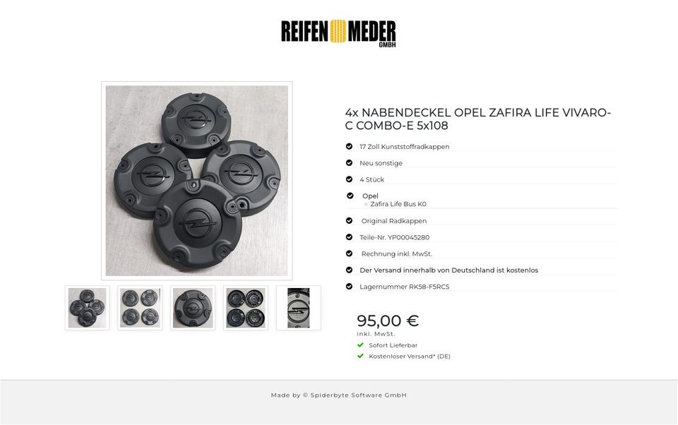 4x NABENDECKEL OPEL ZAFIRA LIFE VIVARO-C COMBO-E 5x108 #1M9H – Bild 6