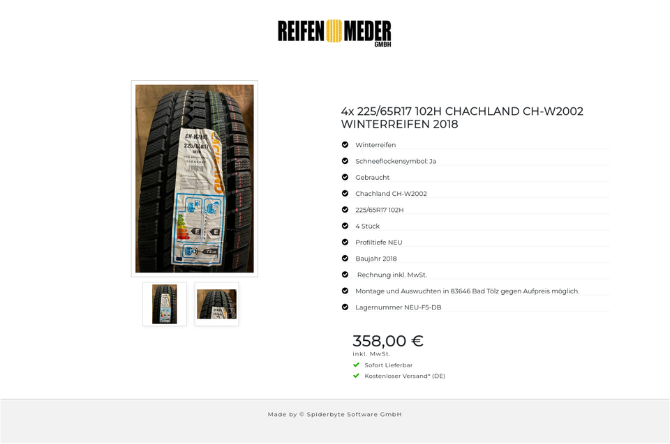 4x 225/65R17 102H CHACHLAND CH-W2002 WINTERREIFEN 2018 #8150 – Bild 3