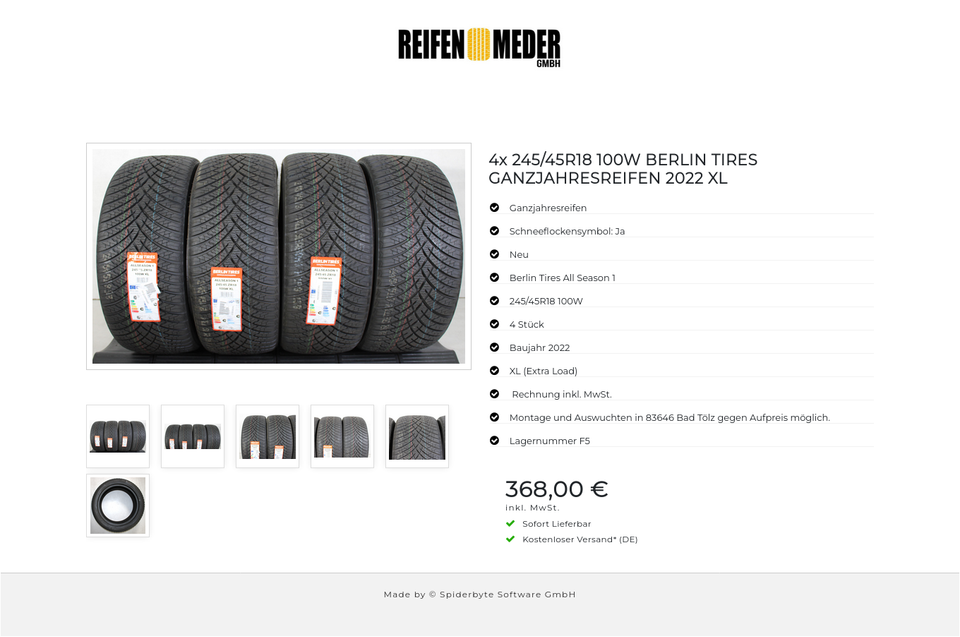 4x 245/45R18 100W BERLIN TIRES GANZJAHRESREIFEN 2022 XL #1IWQ – Bild 7