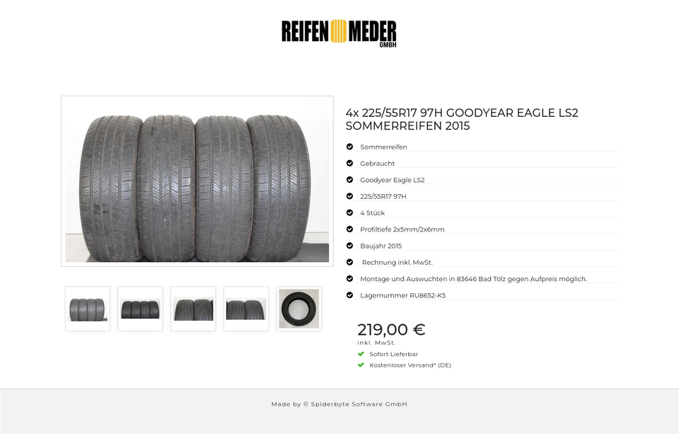 4x 225/55R17 97H GOODYEAR EAGLE LS2 SOMMERREIFEN 2015 #1IBA – Bild 6