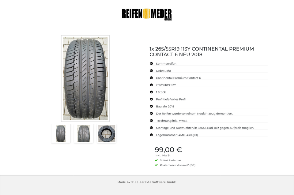 1x 265/55R19 113Y CONTINENTAL PREMIUM CONTACT 6 NEU 2018 #6470 – Bild 4