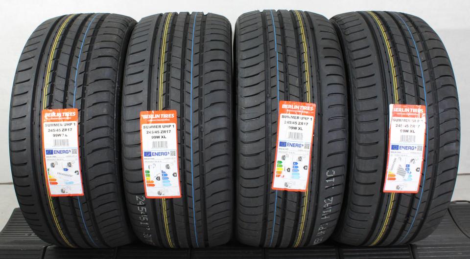 4x 245/45R17 99W BERLIN TIRES SUMMER UHP1 SOMMERREIFEN NEU #1X3A