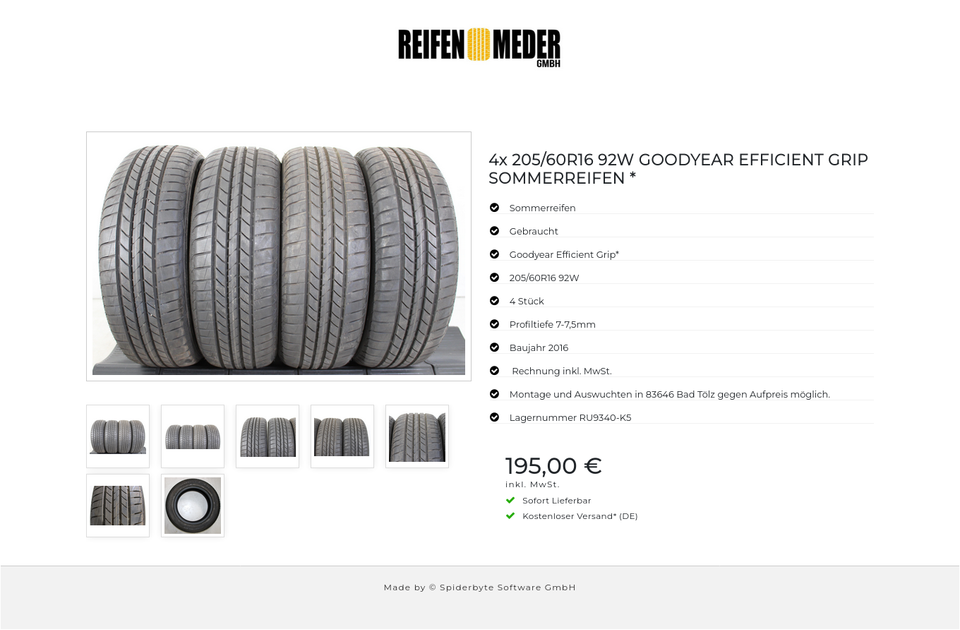 4x 205/60R16 92W GOODYEAR EFFICIENT GRIP SOMMERREIFEN * #1MMI – Bild 8