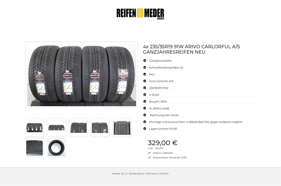 4x 235/35R19 91W ARIVO CARLORFUL A/S GANZJAHRESREIFEN NEU #1U1G – Bild 8