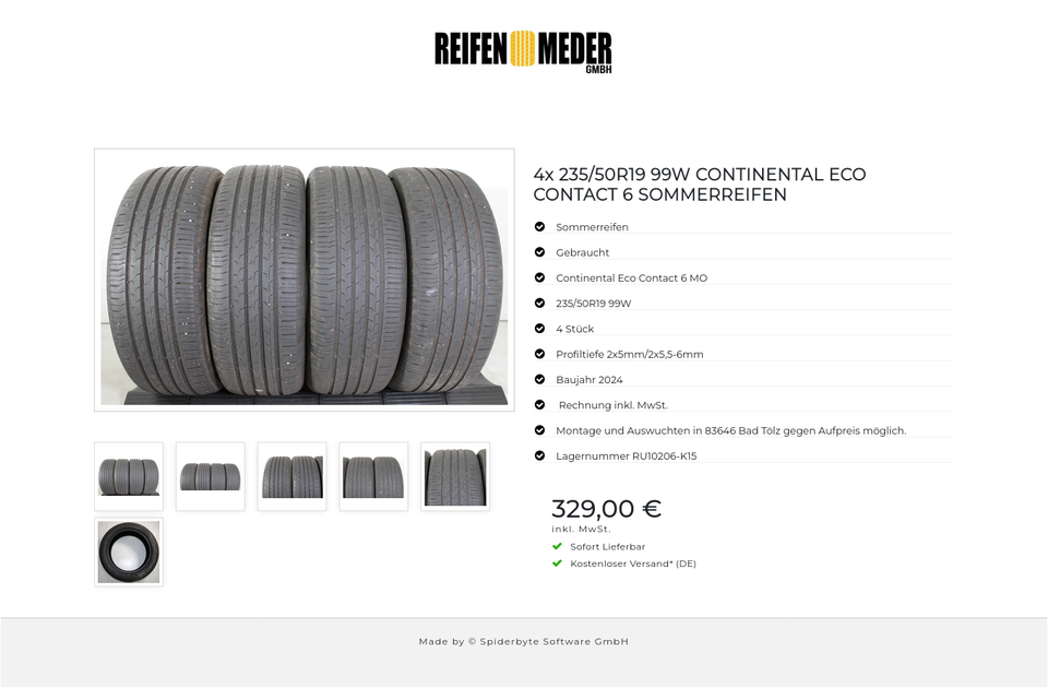 4x 235/50R19 99W CONTINENTAL ECO CONTACT 6 SOMMERREIFEN #1P6H – Bild 7