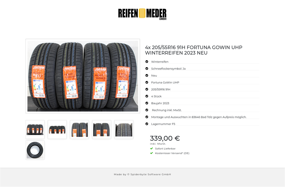4x 205/55R16 91H FORTUNA GOWIN UHP WINTERREIFEN 2023 NEU #1HCU – Bild 7