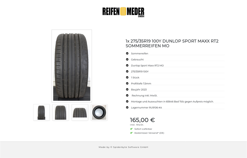 1x 275/35R19 100Y DUNLOP SPORT MAXX RT2 SOMMERREIFEN MO #1KHI – Bild 5