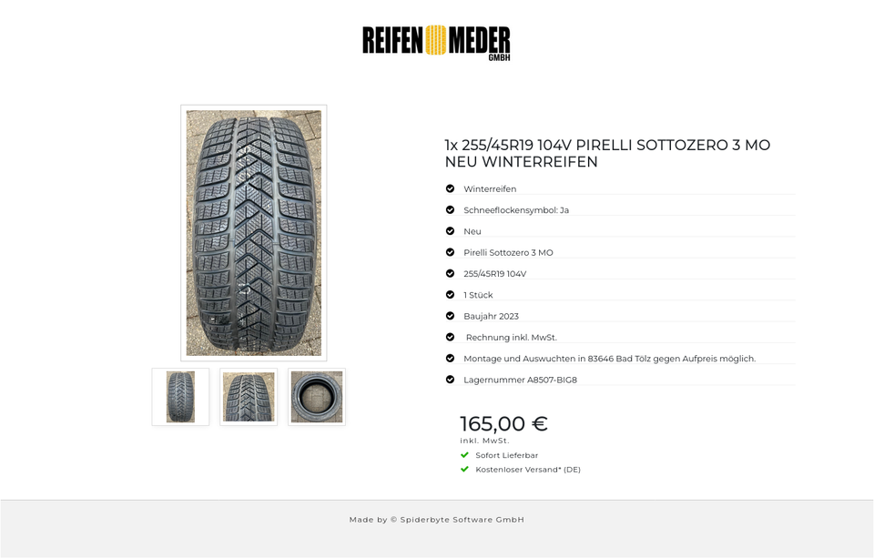 1x 255/45R19 104V PIRELLI SOTTOZERO 3 MO NEU WINTERREIFEN #1Q6Y – Bild 4