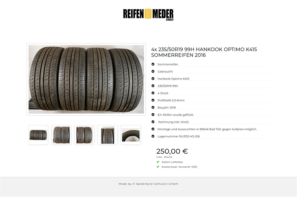 4x 235/50R19 99H HANKOOK OPTIMO K415 SOMMERREIFEN 2016 #9453 – Bild 6