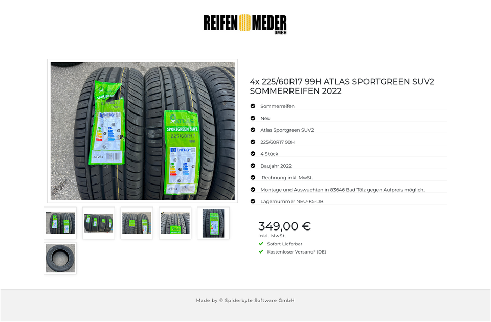 4x 225/60R17 99H ATLAS SPORTGREEN SUV2 SOMMERREIFEN 2022 #19JE – Bild 7